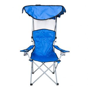 Foldable Lightweight Eco-Friendly Durable Outdoor <b>Beach</b> Camping <b>Chair</b> with Metal Frame and Sun Shade for Travel and Park Use - Product Image 3