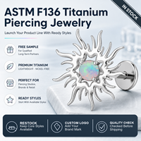JiaXin ASTM F136 Titane de qualité implantable, Stud Labret à filetage interne, Bijou corporel en Zircon Cubique pour Cartilage, Tragus, Hélix, Conch