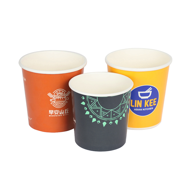 Custom Disposable paper double PE coated take away soup paper bowl with lid