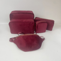 RTS Valentine ROUGE Voyage Toilette Nylon velours Portable Étanche Maquillage Pochette pour Filles Cadeau De Noël Cosmétique sac sac banane