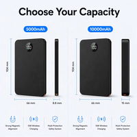 Batterie externe magnétique sans fil personnalisée avec logo, 5000 mAh, charge rapide 20 W, chargeur portable magnétique, batterie externe magnétique 10000 mAh