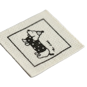 Custom-<b>printed</b> cotton woven neck tags, laser-cut, square, <b>machine</b>-washable, suitable for luggage, footwear, and apparel - Product Image 1
