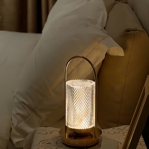 1200mAh cảm ứng mờ vô cấp mờ kim loại + tinh thể nhựa ấm trắng thiên nhiên trắng lạnh đèn bàn trắng - Product Image 5