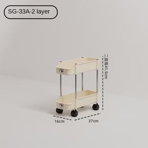 Chariot de rangement à quatre niveaux, type sol, PP + acier inoxydable, non pliable, utilisation maternelle, infantile, cuisine - Product Image 6