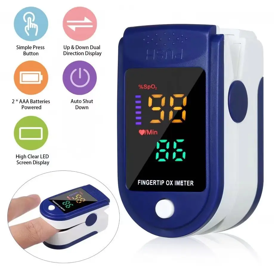 Dispositivo médico doméstico para oxigênio no sangue, máquina com display LCD LED LK87, oxímetro de pulso para medição de frequência cardíaca
