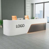 Bureau de réception moderne en bois blanc de luxe personnalisable, écologique, pour salon de beauté, salon de coiffure