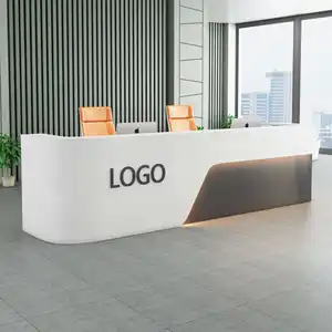 QTZ34 Customize Office Furniture Luxury Office Desk Reception Counter Office Beauty Salon Furniture White Reception Desk