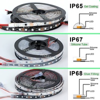 Bande LED RVB 12V pour projet DIY, adressable, étanche IP68, pixels RVB FW1934 SMD 5050, pour extérieur