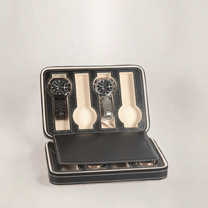 Boîte de voyage de luxe en cuir PU pour montres, étui de rangement multi-compartiments pour montres-bracelets, logo personnalisé pour cadeau de boutique de montres - Product Image 3