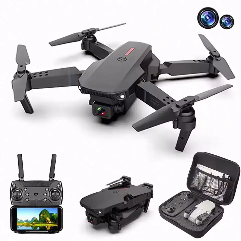 Brinquedo voador com modo de retenção de altitude, drone barato Great Q, E 88, drone profissional 4K, brinquedo para crianças