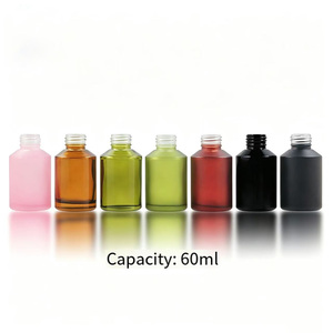 Frascos cuentagotas de vidrio inclinado con bloqueo de luz de 15ml, 30ml, 60ml, en negro, verde, rosa, marrón, esmerilados y transparentes - Product Image 3
