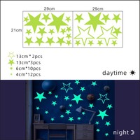 Étoiles lumineuses points circulaires autocollants fluorescents autocollants muraux lumineux pour décoration de chambre d'enfants