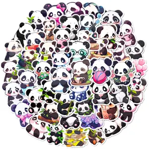 Cartoon Panda Sticker Creative Trend Graffiti Children's Cute Sticker Pet Synthetic Paper Printing Labels