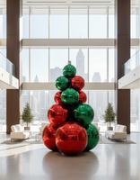 Boule miroir gonflable personnalisée pour Noël, ballon disco métallique brillant, sphère géante flottante en PVC, décoration d'événements, vente en gros