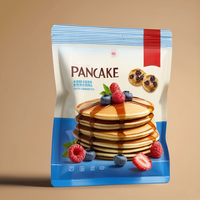 Sachet d'emballage alimentaire imprimé sur mesure pour produits céréaliers, sac sous vide préformé pour fromage, pain, pizza, gaufres, mélange, sachet stand-up pour poudre de crêpes