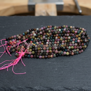 ลูกปัดพลอยทัวร์มาลีนทรงกลมแบบขายส่งเป็นเส้น |   Crystalexport.com รุ่น A-Beads-039 หลายสี ผลิตจากกูร์การัต - Product Image 2