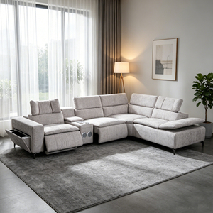 Fauteuil inclinable sectionnel en tissu haut de gamme, confortable, multifonctionnel, pliable avec USB et haut-parleur, pour la maison ou le luxe - Product Image 1