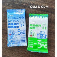 Lingettes corporelles rafraîchissantes personnalisées sans alcool, jetables, non tissées, écologiques, sensation de fraîcheur glacée, grand format, pour l'été chaud et le nettoyage