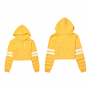 2025 dernière mode haut court capuche Logo personnalisé imprimé sweats à capuche femmes pull sweat personnalisé haut court sweats à capuche pour femmes - Product Image 1