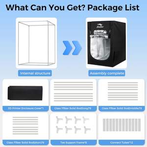 Ender 3D <b>Printer</b> Enclosure Aluminum Black 28.35 X 28.35 X 18.93 Inch Fireproof Dustproof <b>for</b> Creality Ender <b>Printers</b> - Product Image 6