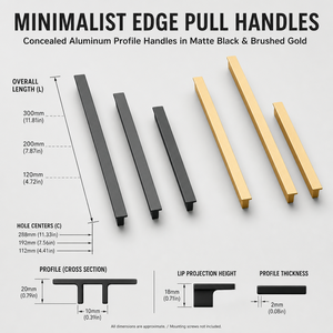 Modern minimalist <b>black</b> and gold space aluminum oxidized T-shaped <b>handle</b>, straight long pull <b>handle</b> for <b>cabinet</b> and wardrobe doo - Product Image 2