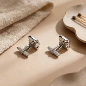 2026年新作メンズファッション、透かし彫りツイストノットデザインのカフスボタン、スタッド、タキシードカラーボタンセット、メンズタイクリップジュエリー - Product Image 5