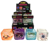Nouveau jouet anti-stress créatif en forme de cube de maltose avec œil de crâne d'Halloween, en matériau TPR, à rebond lent, pour les 14 ans et plus