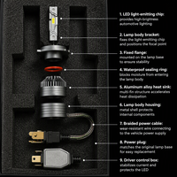 Ampoule de phare LED universelle 12 V 6000K, kit de conversion de phare de voiture pour remplacement et réparation