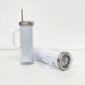 Vaso Térmico de Acero Inoxidable de Doble Pared de 20oz con Asa, Diseño de Bola de Nieve Preperforada para DIY, Ecológico, para Oficina - Product Image 5