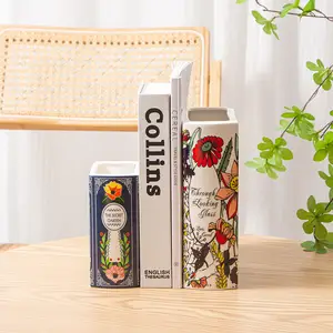 Nordic di lusso carino a forma di libro vasi personalizzati da ufficio soggiorno decorazione per la casa vaso in ceramica per fiori