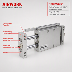Pneumatischer Schiebetischzylinder <span class=keywords><strong>STWB</strong></span> 10mm 15mm 25mm Bohrung Präzisionsgeführter Industriezylinder - Product Image 1