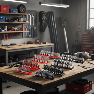 Ensemble de plateaux à outils Vevor, 8 pièces, métrique, SAE, organisateur d'outils, noir, rouge, plastique, modèle D0100X3ER7T - Product Image 2