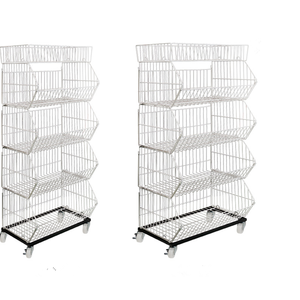 מדפי סופרמרקט מדפי מתכת סל סל חוטי הצגת סלי אחסון - Product Image 6