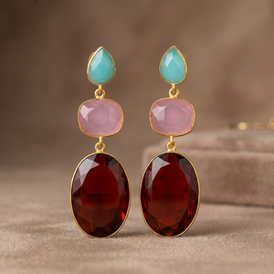 ต่างหูแบบติดหูทรงชาติพันธุ์สำหรับทุกเพศ ทำจากทองเหลืองชุบโรเดียม 14K 18K 24K สีทองด้าน ประดับด้วยอัญมณีหลากหลายชนิด เหมาะสำหรับโอกาสวันครบรอบ - Product Image 3