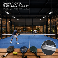 Lumière de terrain de sport LED LBG 150W anti-éblouissement avec grille en nid d'abeille, CCT personnalisé, CRI 70 80, IP54 pour terrain de pickleball, badminton, tennis