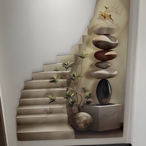 Mural de Porcelana de Cristal con Diseño de Diamantes y Lámpara para Vestíbulo, Sala de Estar o Porche, Decoración del Hogar - Product Image 6