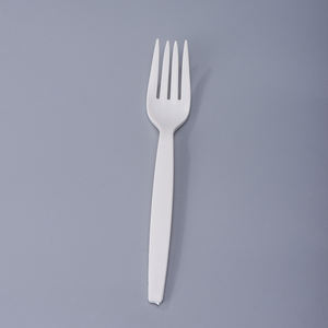 Tenedor de almidón de maíz de 6,5 pulgadas de alta calidad, cubiertos desechables biodegradables compostables ecológicos para fiestas al por mayor - Product Image 1