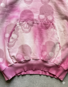 Felpe <span class=keywords><strong>con</strong></span> <span class=keywords><strong>cappuccio</strong></span> lavate <span class=keywords><strong>con</strong></span> acido in bianco 500 Gsm in cotone pesante <span class=keywords><strong>con</strong></span> <span class=keywords><strong>teschio</strong></span> grafiche attorcigliate - Product Image 4