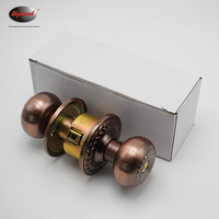 Serrure de porte cylindrique en acier inoxydable, cylindre en alliage de zinc, clé en fer/laiton, installation facile, entraxe 60 mm, intérieur