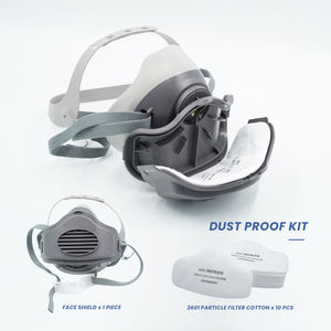 SkyPro Set masker <span class=keywords><strong>Gas</strong></span> abu-abu 310A dengan 10 filter, Set PM2.5 & tahan bau bersertifikasi GB2890 - Product Image 6