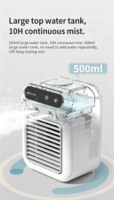 Ventilateur de refroidissement et purificateur d'air portable de bureau, batterie haute capacité, faible bruit, chargement USB, contrôle tactile en plastique pour la maison