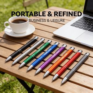 23 stylos à bille en métal personnalisés avec logo, stylo publicitaire promotionnel, encre noire 1,00 mm - Product Image 3