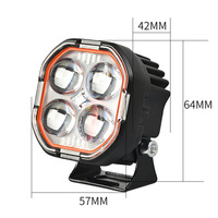 Phare de moto à LED à faisceau haut-bas, trèfle à quatre feuilles, œil de démon rouge, projecteur externe, lumière de voiture 12V, état neuf