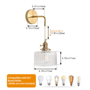Lampada da parete in vetro trasparente a strisce di alta qualità luce staffa di illuminazione per corridoio Foyer - Product Image 2
