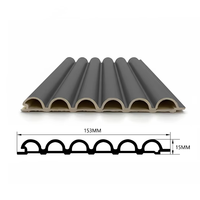 Panneaux muraux et de plafond intérieurs 3D ondulés en WPC, insonorisés, avec design de grille à rainures circulaires, imperméables, écologiques, pour salon