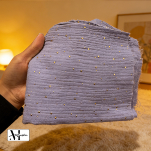 Tissu en gaze <span class=keywords><strong>de</strong></span> coton biologique tissé peigné à sequins, couleur unie, pour hijab musulman <span class=keywords><strong>et</strong></span> châle féminin - Product Image 2