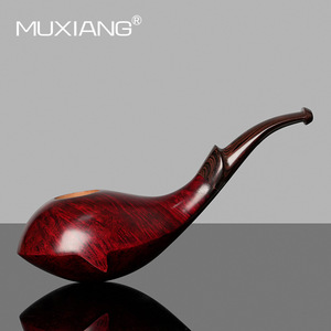 Muxiang Briarwood Tobacco Pipe Bent Type 9mm Filter Solid Wood Smoking Pipe For Men - Product Image 4