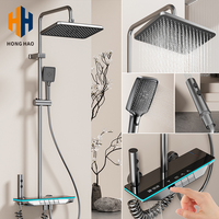 Ensemble pommeau de douche mural à affichage numérique Led pour salle de bain, douche chaude et froide