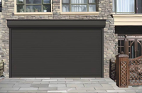 Portes de garage automatiques pliantes et empilables en aluminium et verre miroir, résistantes au vent, pour villa