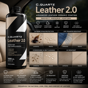 CQUARTZ LEATHER 2.0 1000ml Revêtement Céramique pour Cuir de Sièges Auto Anti-Taches Résistant à la Transfert de Teinture Hydrophobe Protection UV - Product Image 6